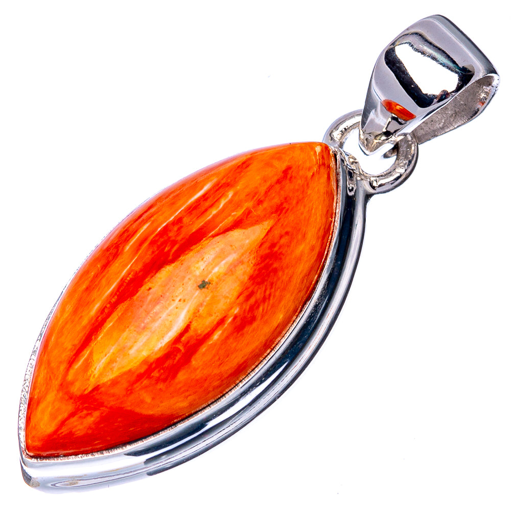 Orange Spiny Oyster Pendant 1 3/8" (925 Sterling Silver) P40920