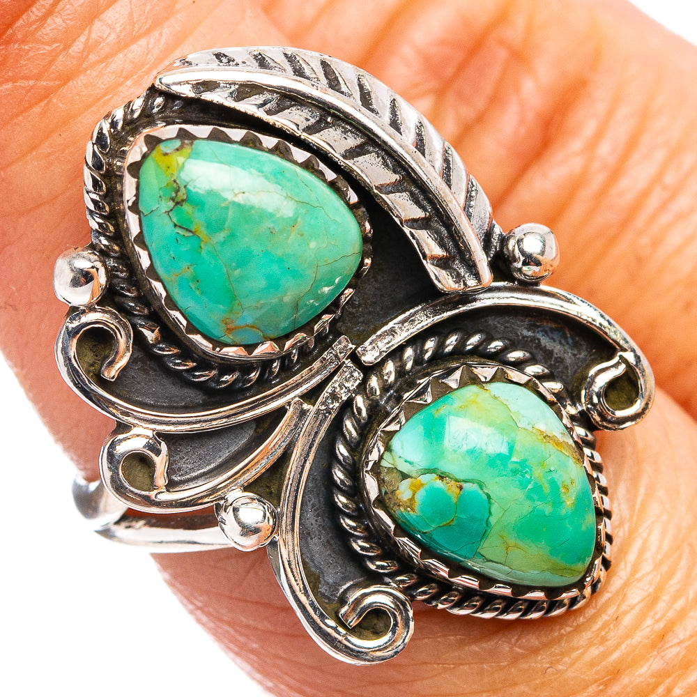 Native Style Mohave Turquoise Ring Size 6.75 (.925 Sterling Silver)