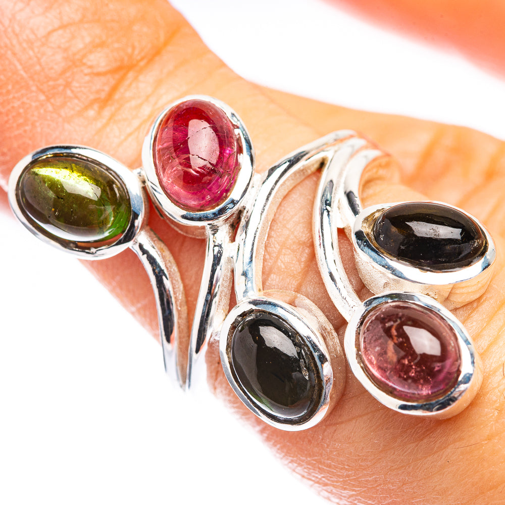 Pink Green Tourmaline Ring Size 6 (925 Sterling Silver) R142705