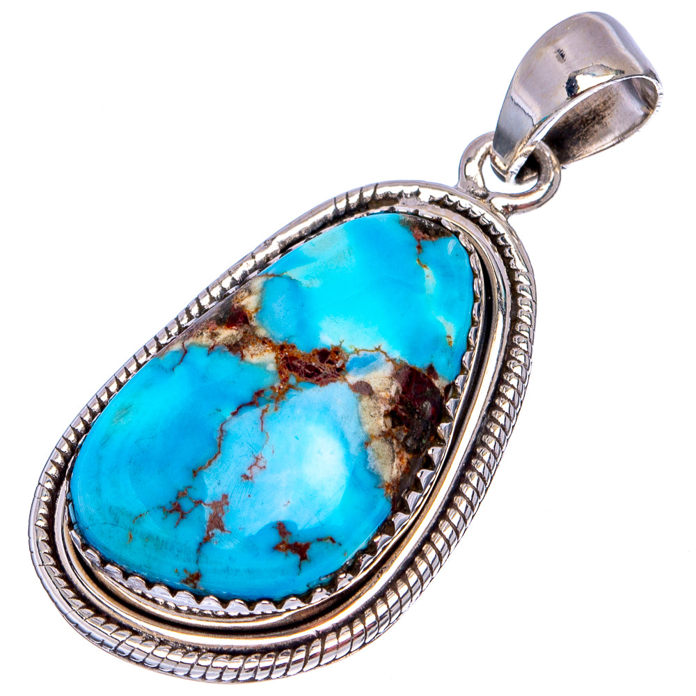 Rare Golden Hills Turquoise Pendant 1 5/8" (.925 Sterling Silver)