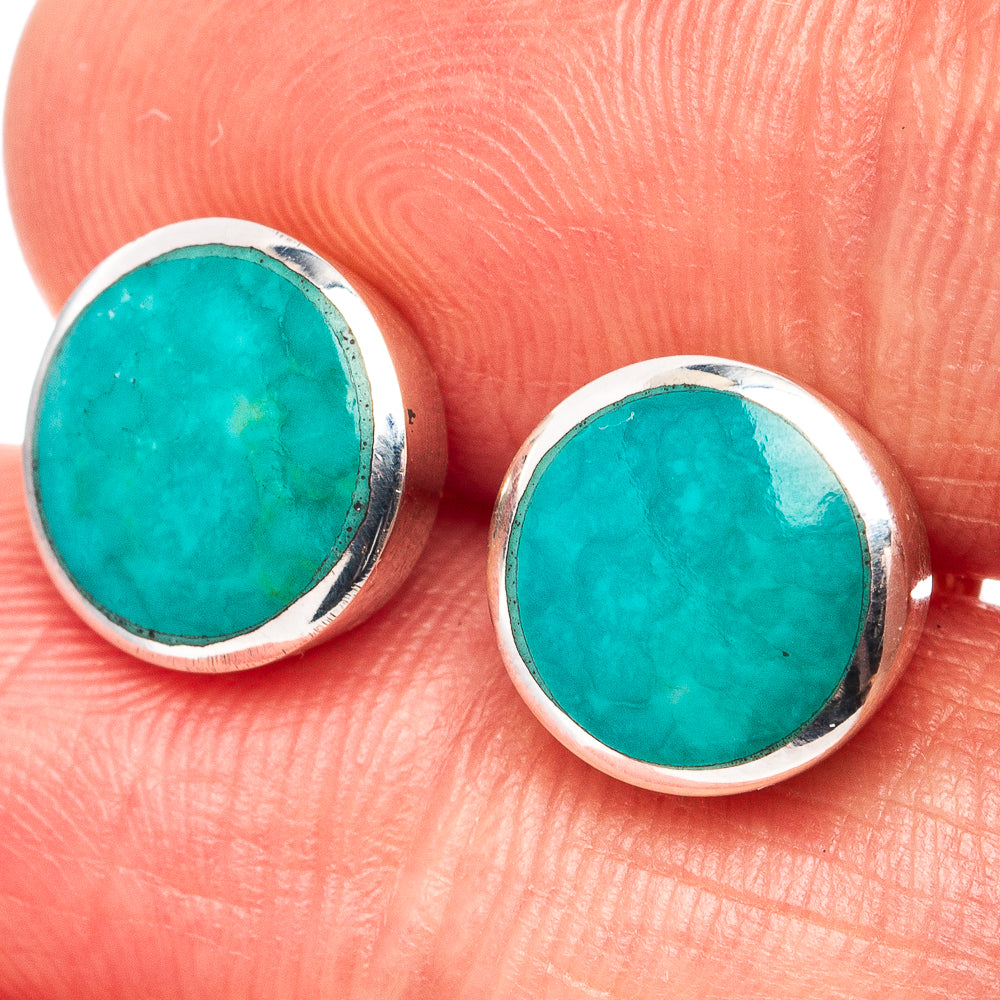 Mohave Turquoise Earrings 3/8" (.925 Sterling Silver)
