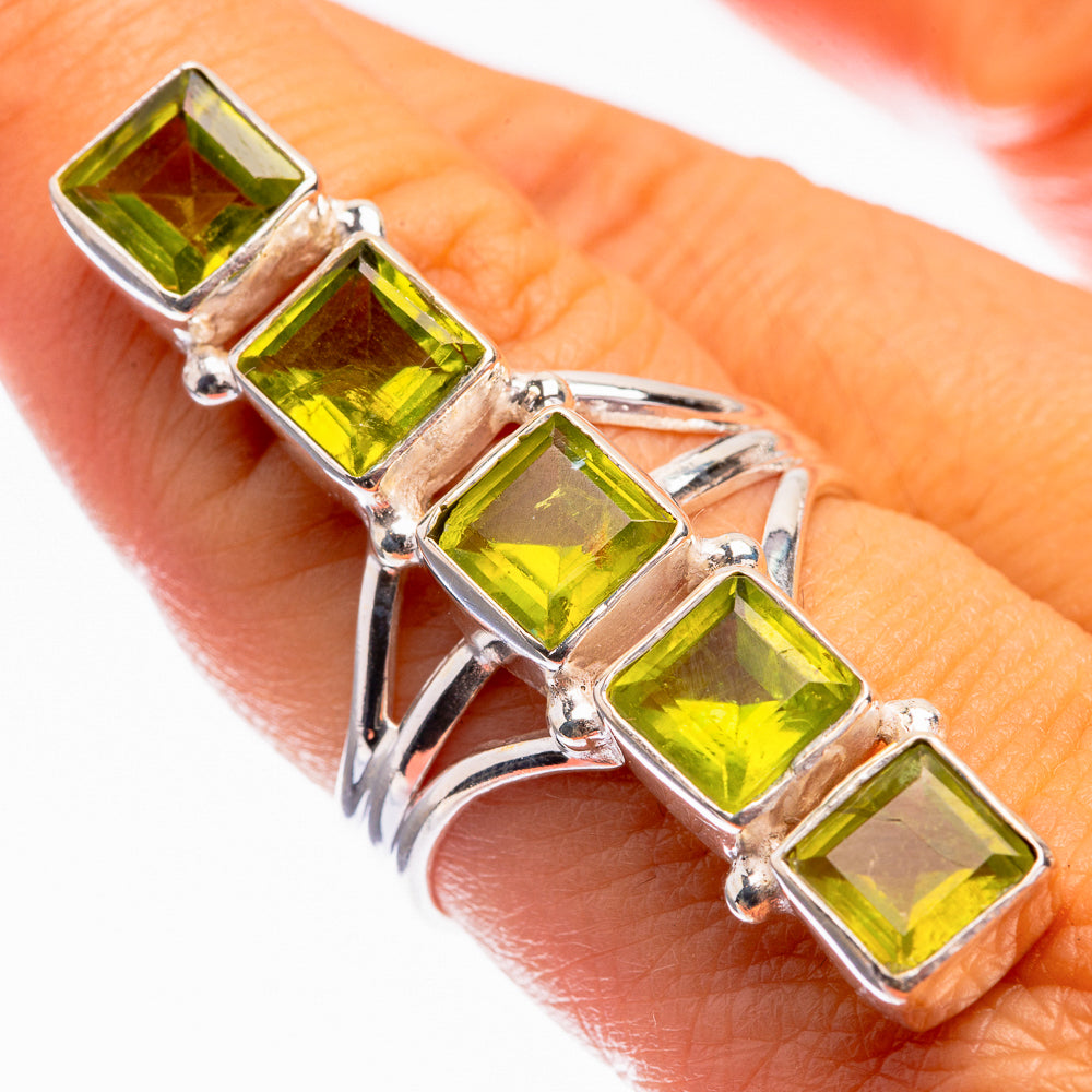 Large Peridot Ring Size 8.25 (925 Sterling Silver) R142175