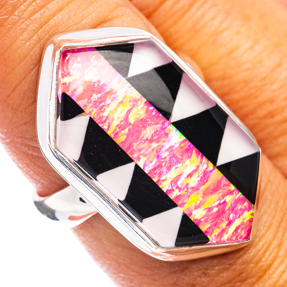 Premium Aura Opal Ring Size 8 (.925 Sterling Silver)