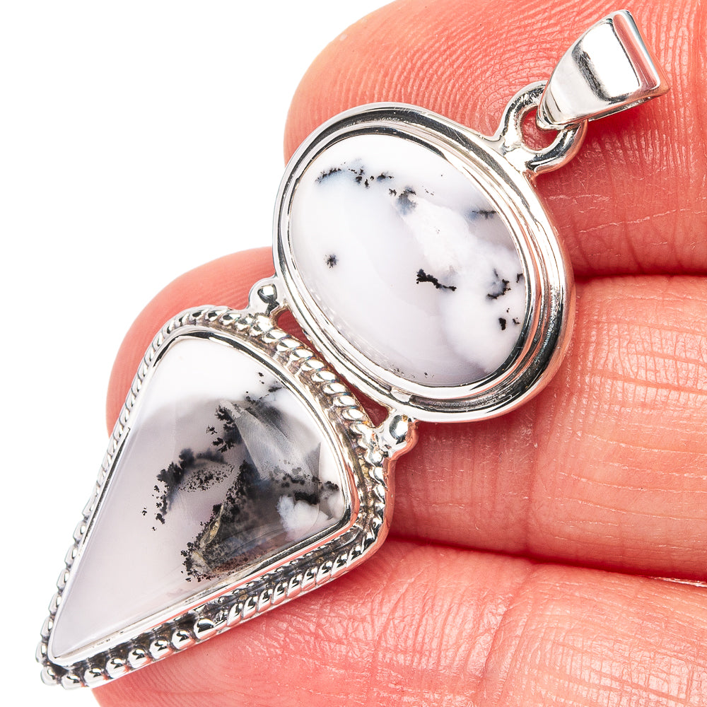 Premium Dendritic Opal Pendant 1 3/4" (.925 Sterling Silver)