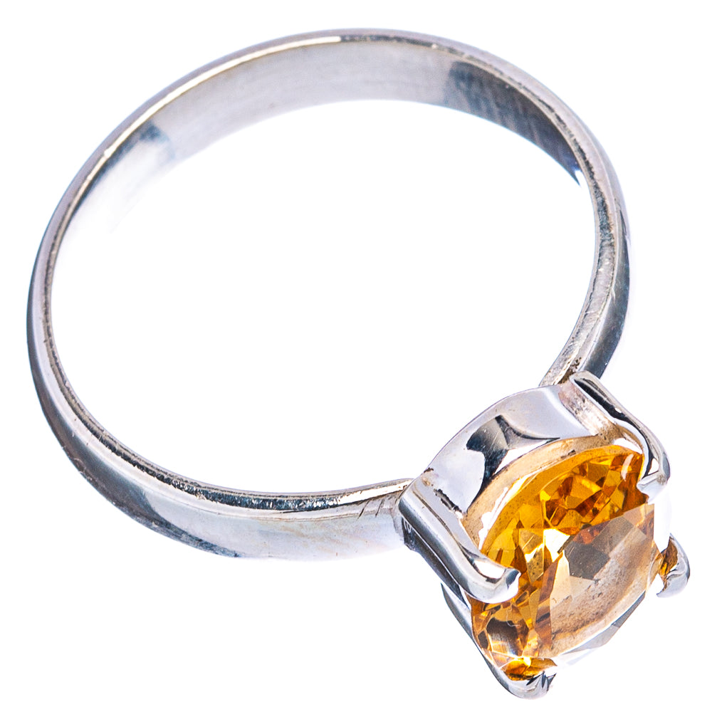 Faceted Citrine Ring Size 7.75 (.925 Sterling Silver)
