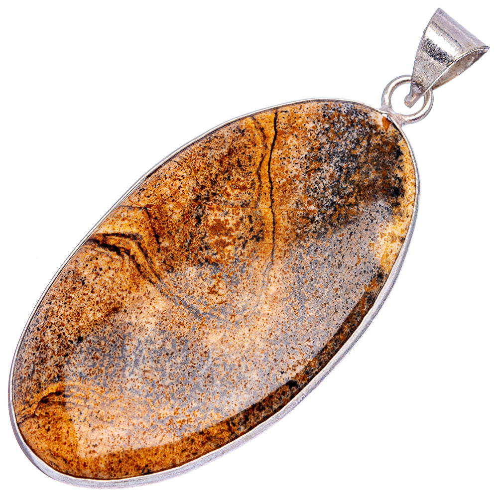 Picture Jasper Pendant 2 3/8" (Silver Plated)