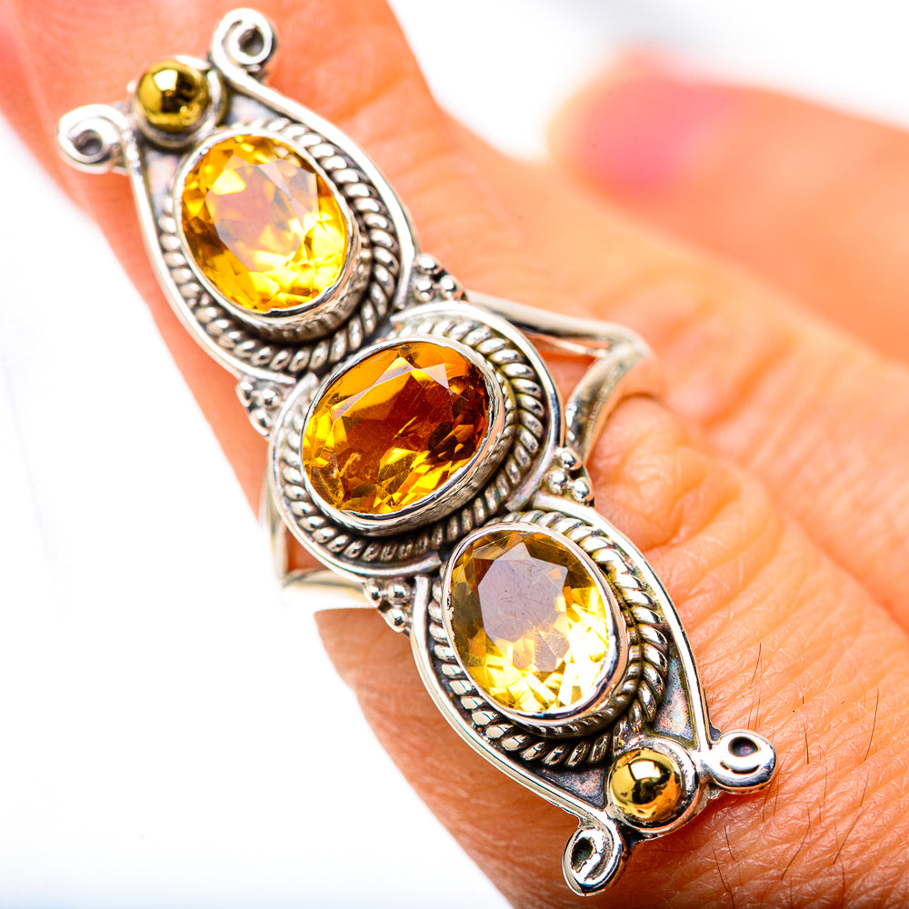 Large Faceted Citrine 925 Sterling Silver Ring Size 6.25 (925 Sterling Silver) RING139503
