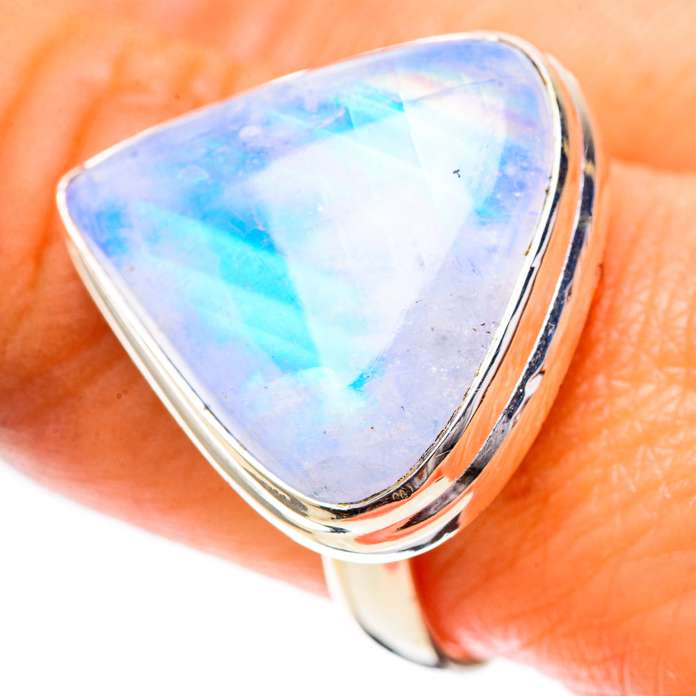 Large Rainbow Moonstone Ring Size 9.5 (925 Sterling Silver) RING138033
