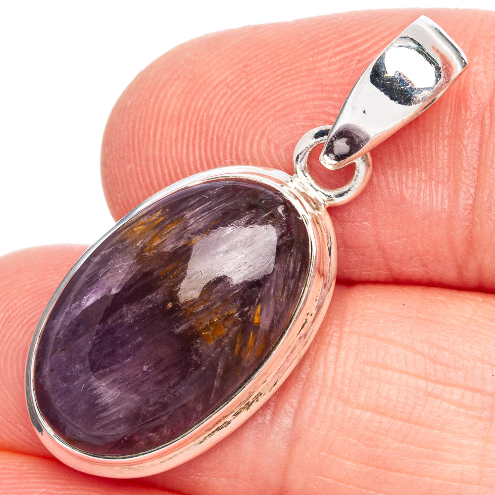 Rare Cacoxenite Amethyst Pendant 1 1/4" (925 Sterling Silver) P40298