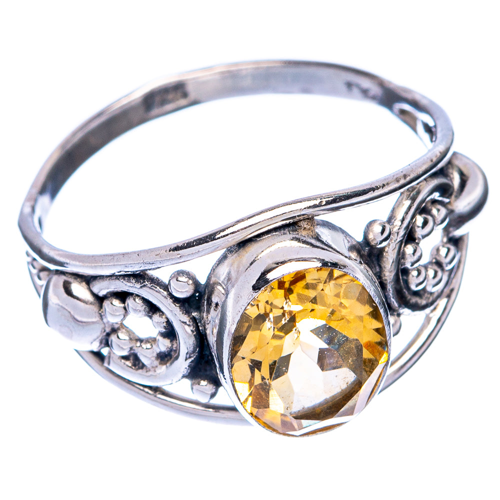 Faceted Citrine Dainty Ring Size 7.25 (925 Sterling Silver) R145085