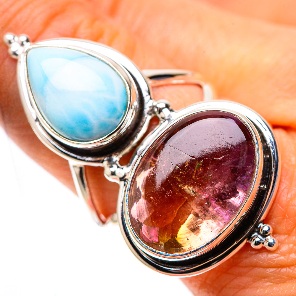 Large Ametrine, Larimar Ring Size 9 (925 Sterling Silver) RING138590