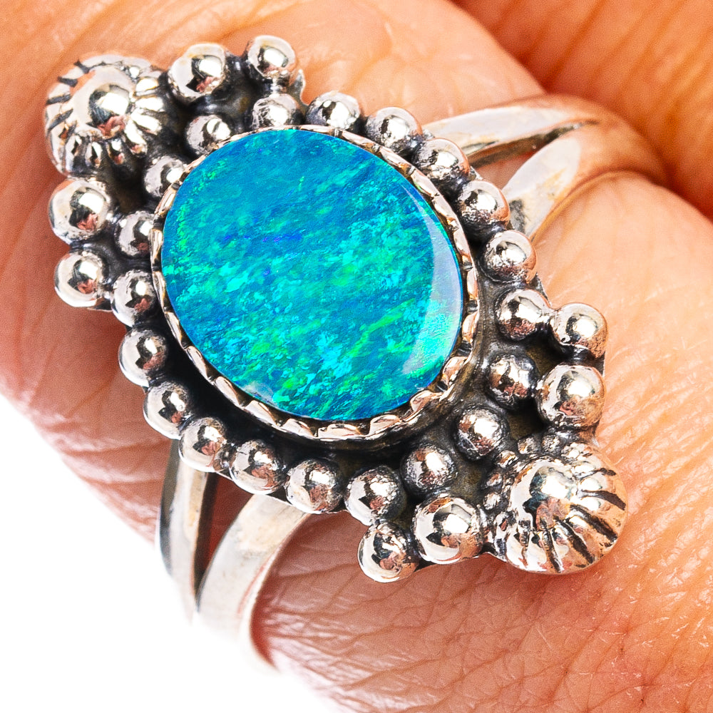Rare Triplet Opal Ring Size 8.75 (.925 Sterling Silver)