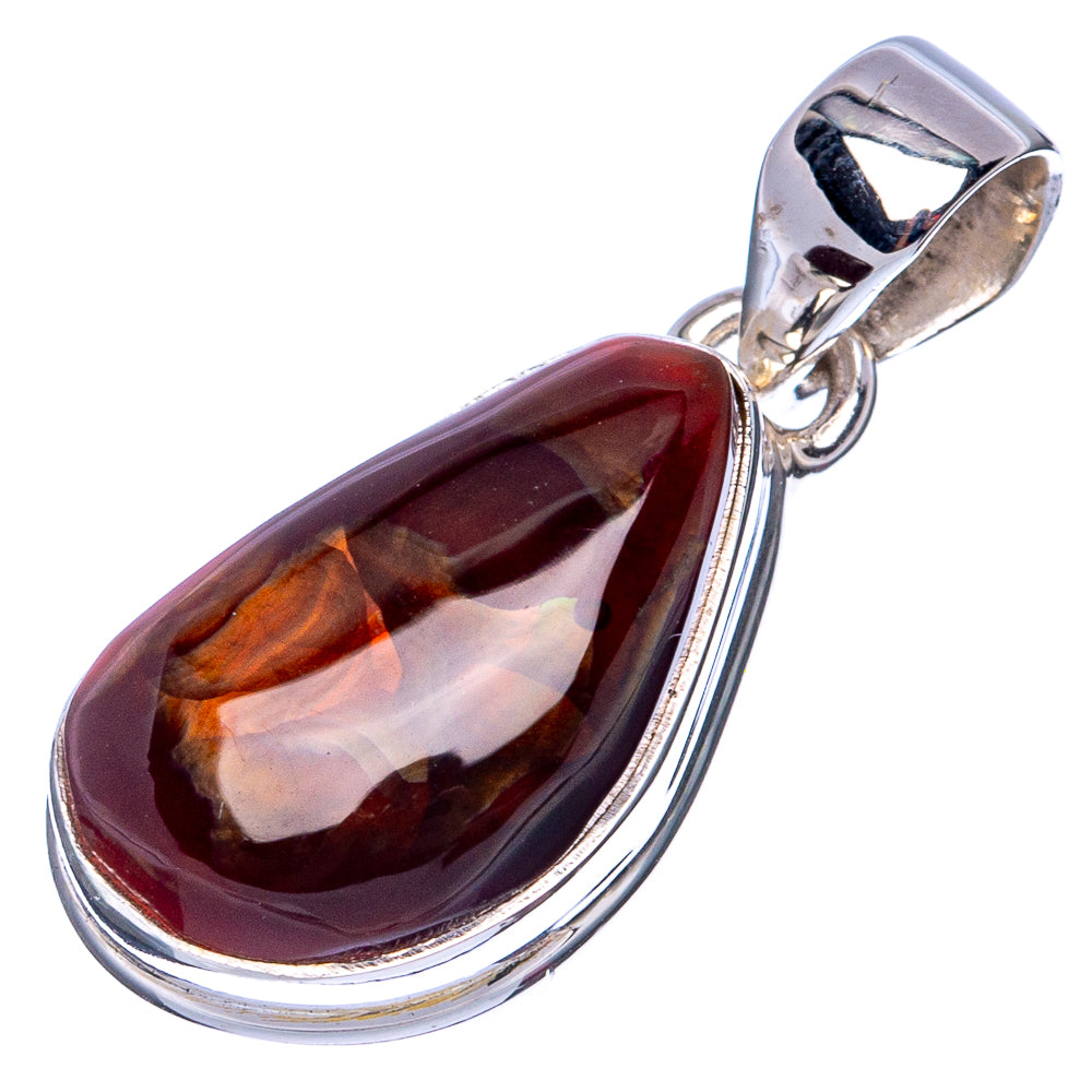 Rare Mexican Fire Agate Pendant 1 1/4" (925 Sterling Silver) P41960