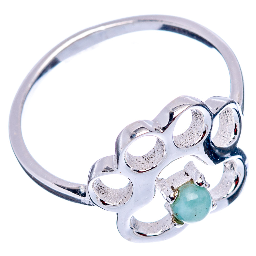 Larimar Paw Dainty Ring Size 5.75 (.925 Sterling Silver)