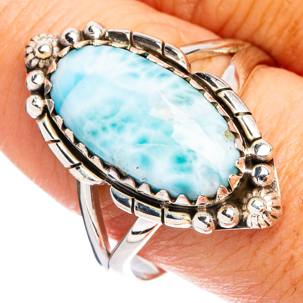 Rare Larimar Ring Size 10.25 (.925 Sterling Silver)