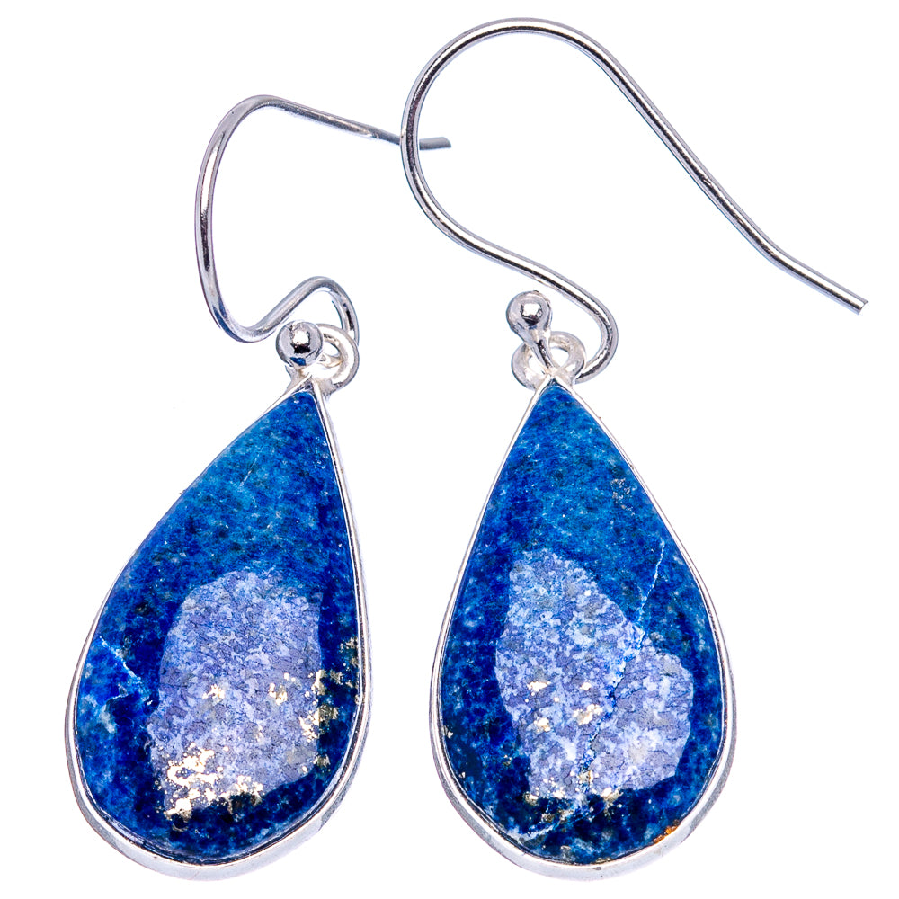 Lapis Lazuli Earrings 1 1/2" (.925 Sterling Silver)