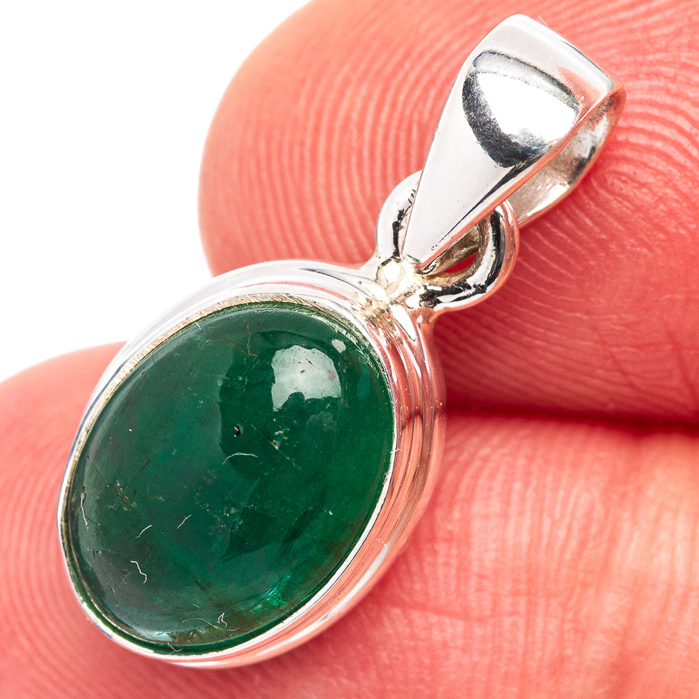 Rare Premium Zambian Emerald Pendant 7/8" (.925 Sterling Silver)
