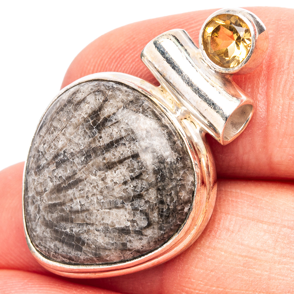 Stingray Coral Pendant 1 1/4" (.925 Sterling Silver)