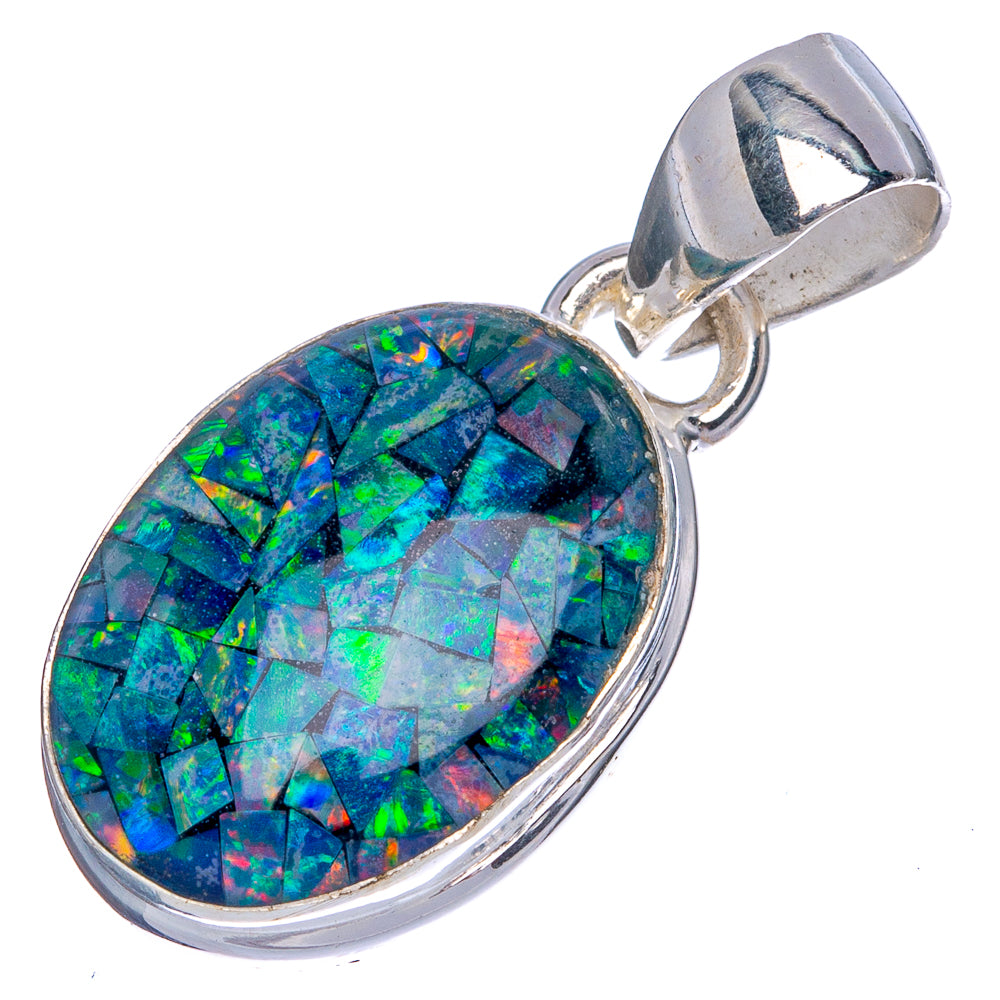 Triplet Opal Pendant 1 1/8" (925 Sterling Silver) P40390
