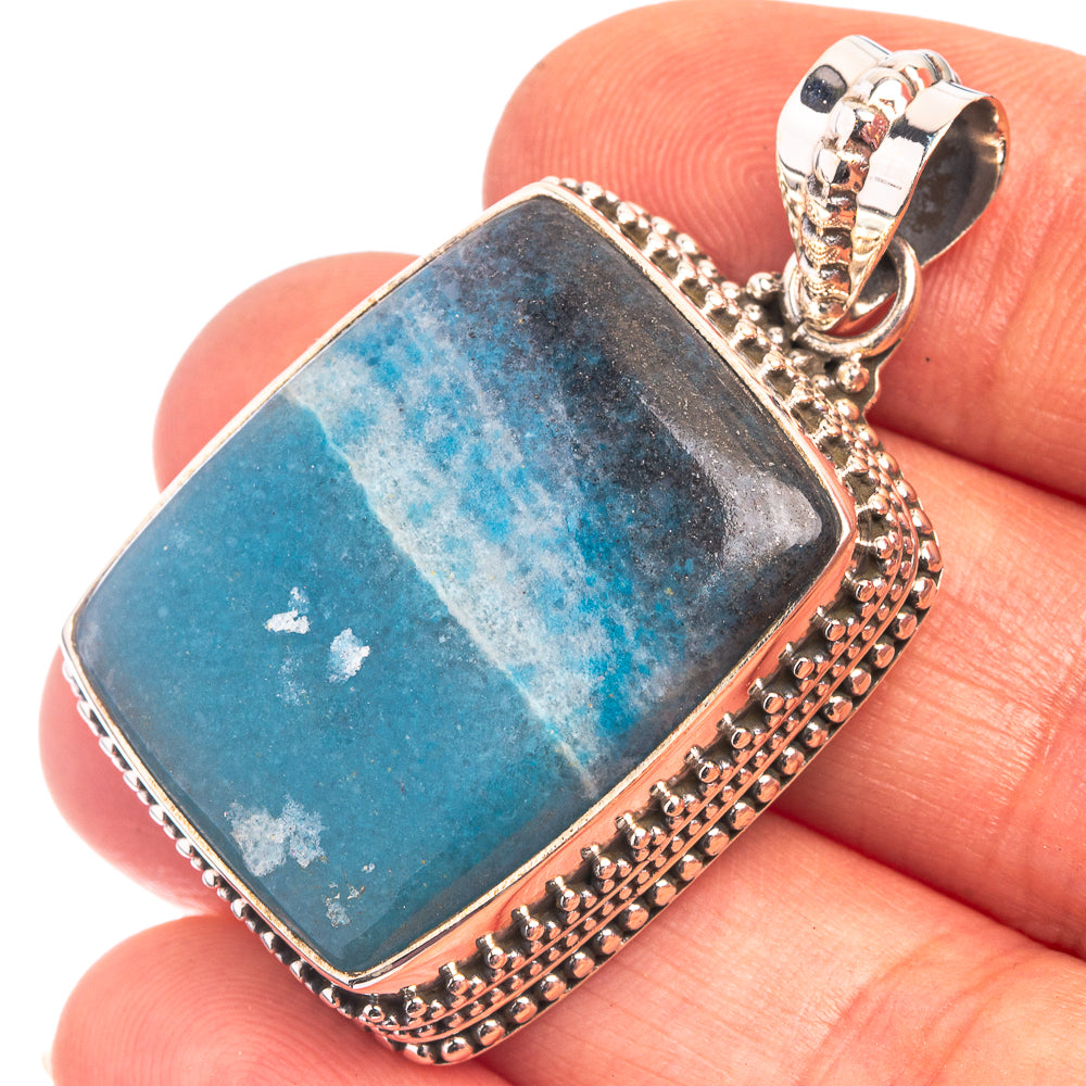 Trollite In Quartz Pendant 1 5/8" (925 Sterling Silver) P38865