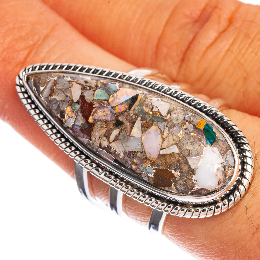 Large Brecciated Ethiopian Opal Ring Size 7.5 (925 Sterling Silver) R144359