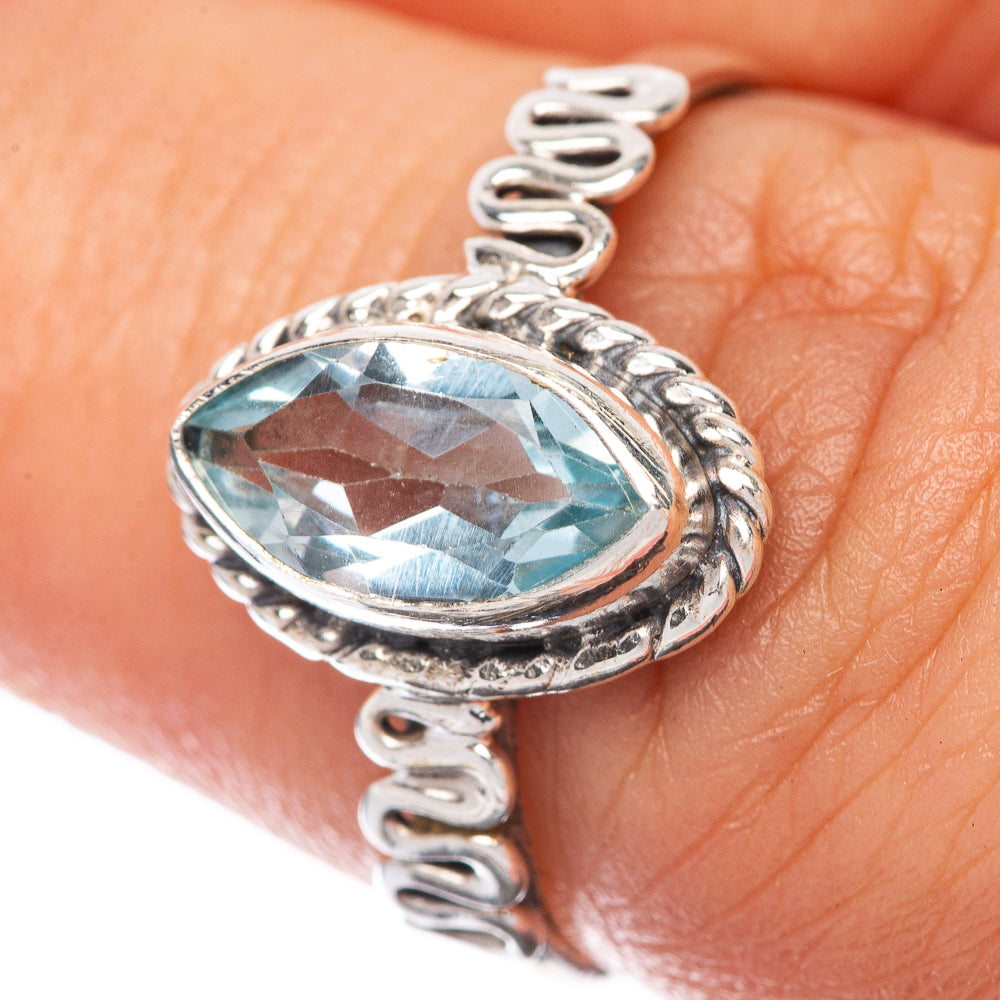 Blue Topaz Dainty Ring Size 6.75 (925 Sterling Silver) R145203