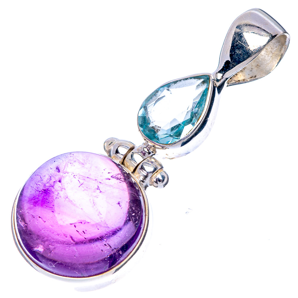 Amethyst, Blue Topaz Pendant 1 3/8" (925 Sterling Silver) P41141