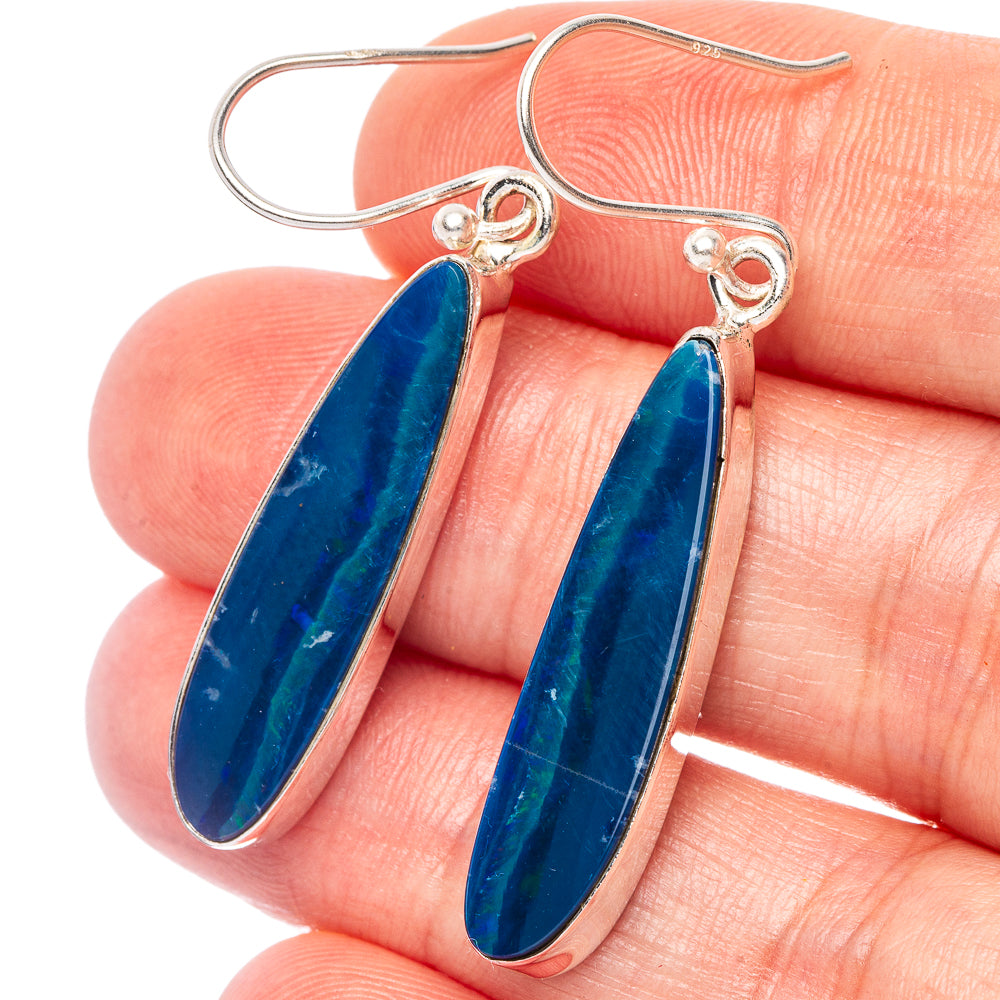 Rare Doublet Opal Earrings 1 3/4" (925 Sterling Silver) E2621