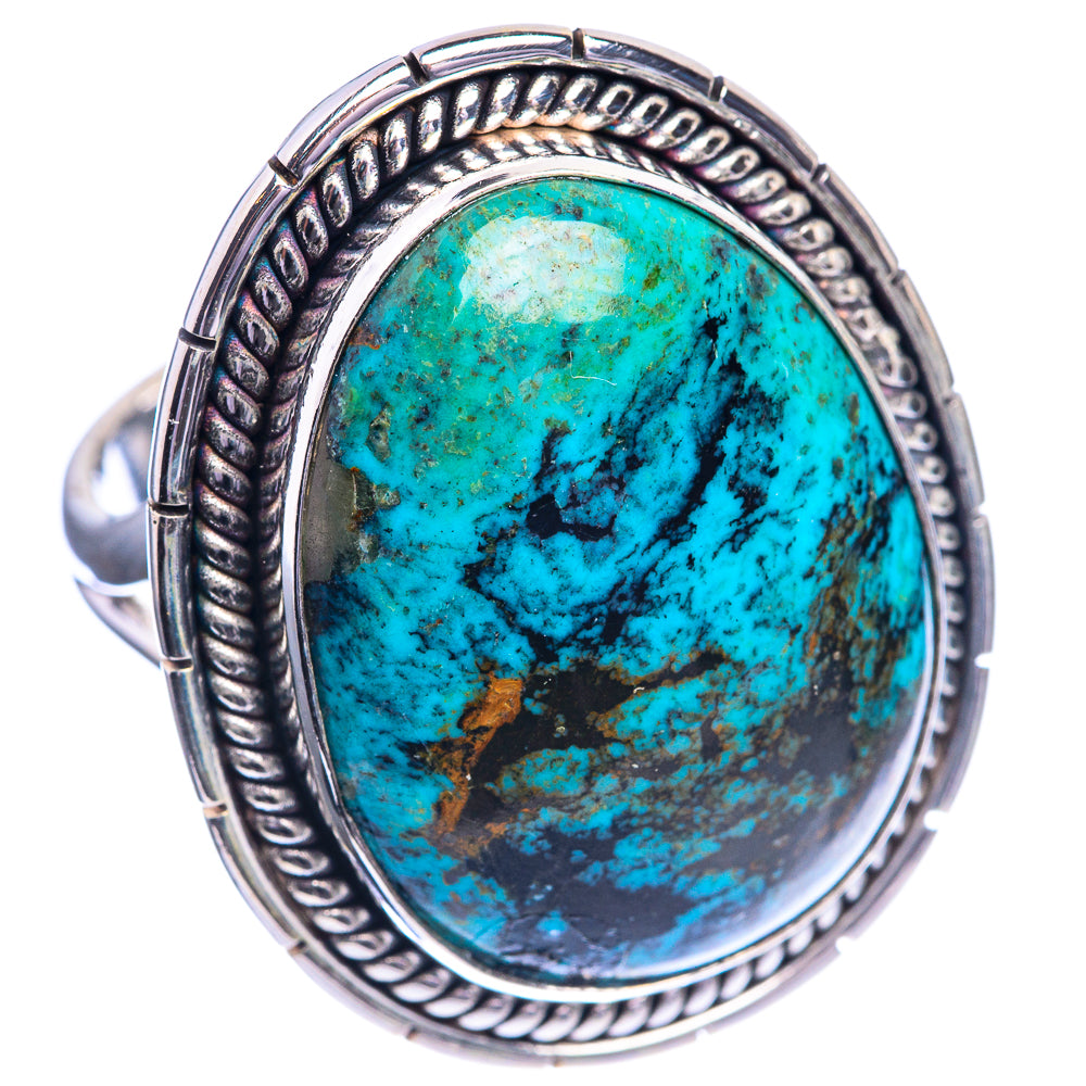 Large Tibetan Turquoise 925 Sterling Silver Ring Size 9.75