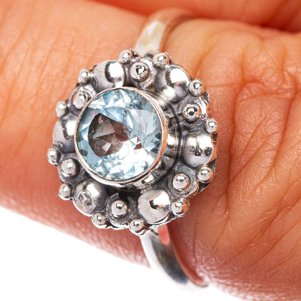 Blue Topaz Dainty Ring Size 7 (925 Sterling Silver) R145285