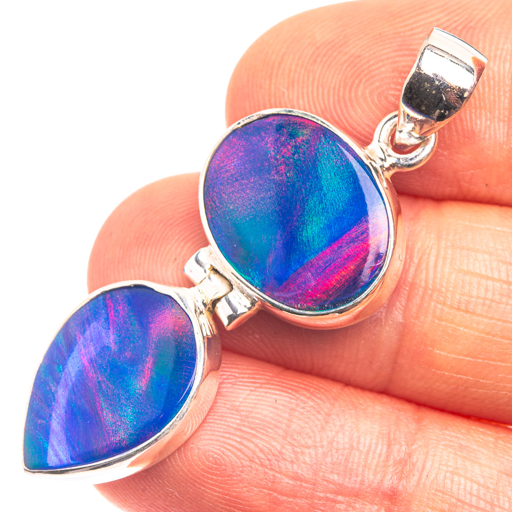Aura Opal Pendant 1 3/4" (925 Sterling Silver) P38912