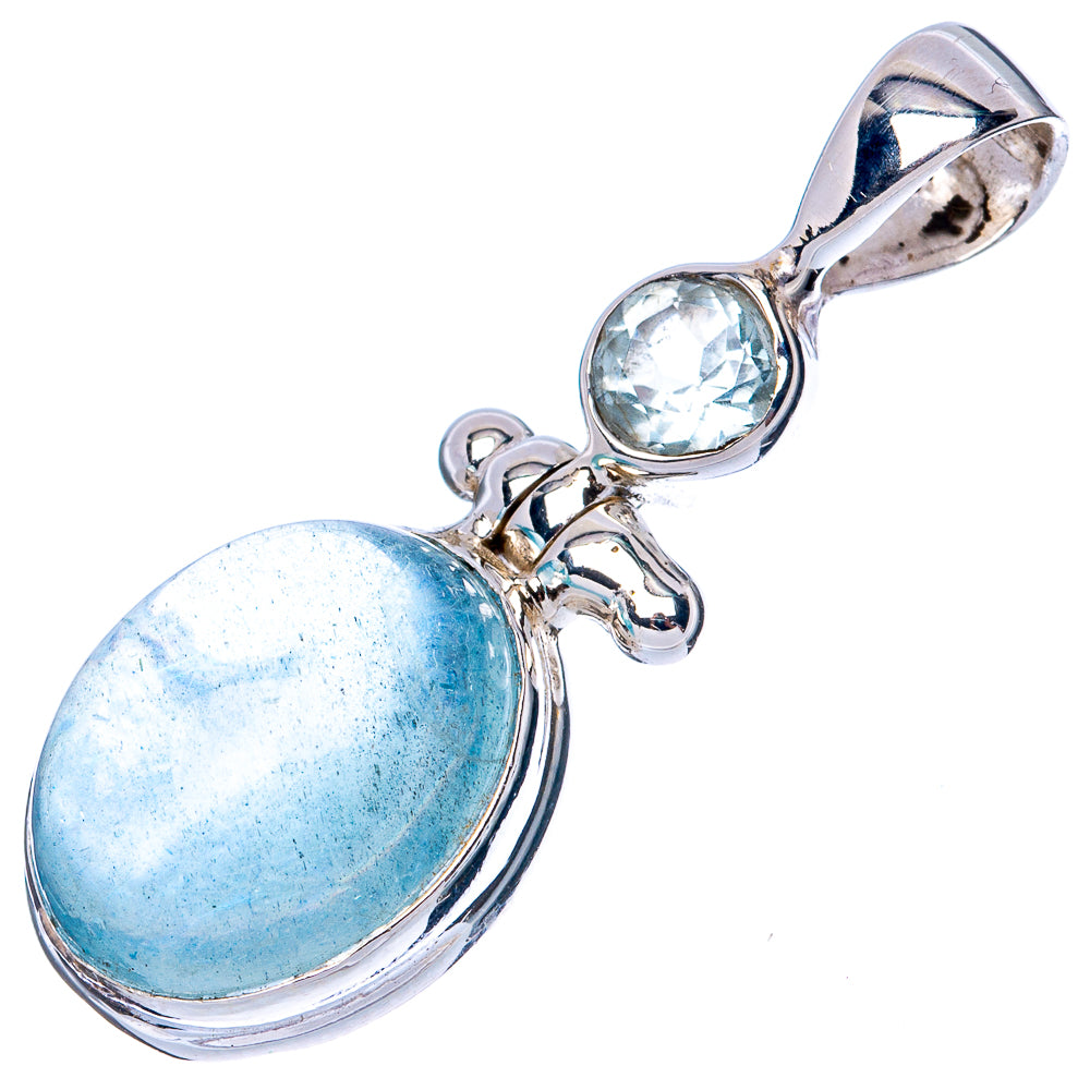 Aquamarine, Blue Topaz Pendant 1 1/4" (925 Sterling Silver) P42776