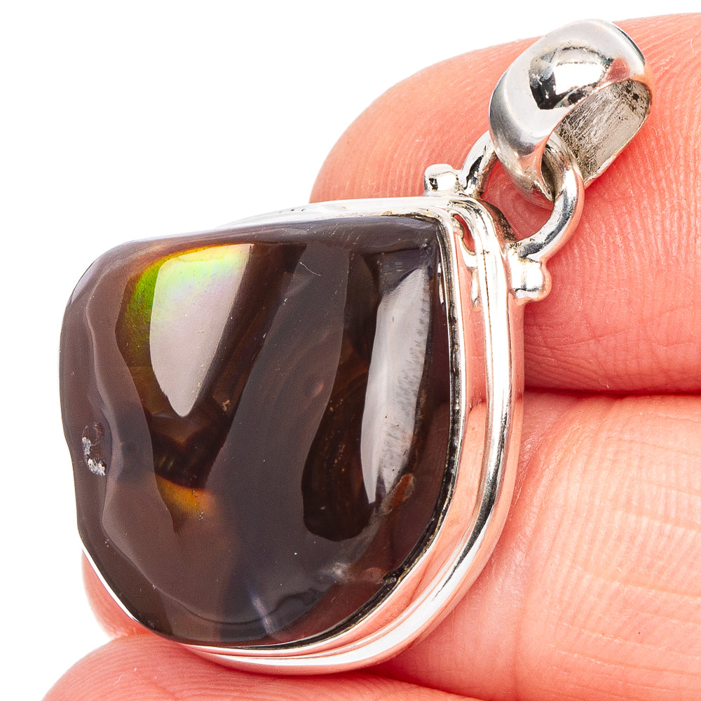 Rare Mexican Fire Agate Pendant 1 1/4" (.925 Sterling Silver)