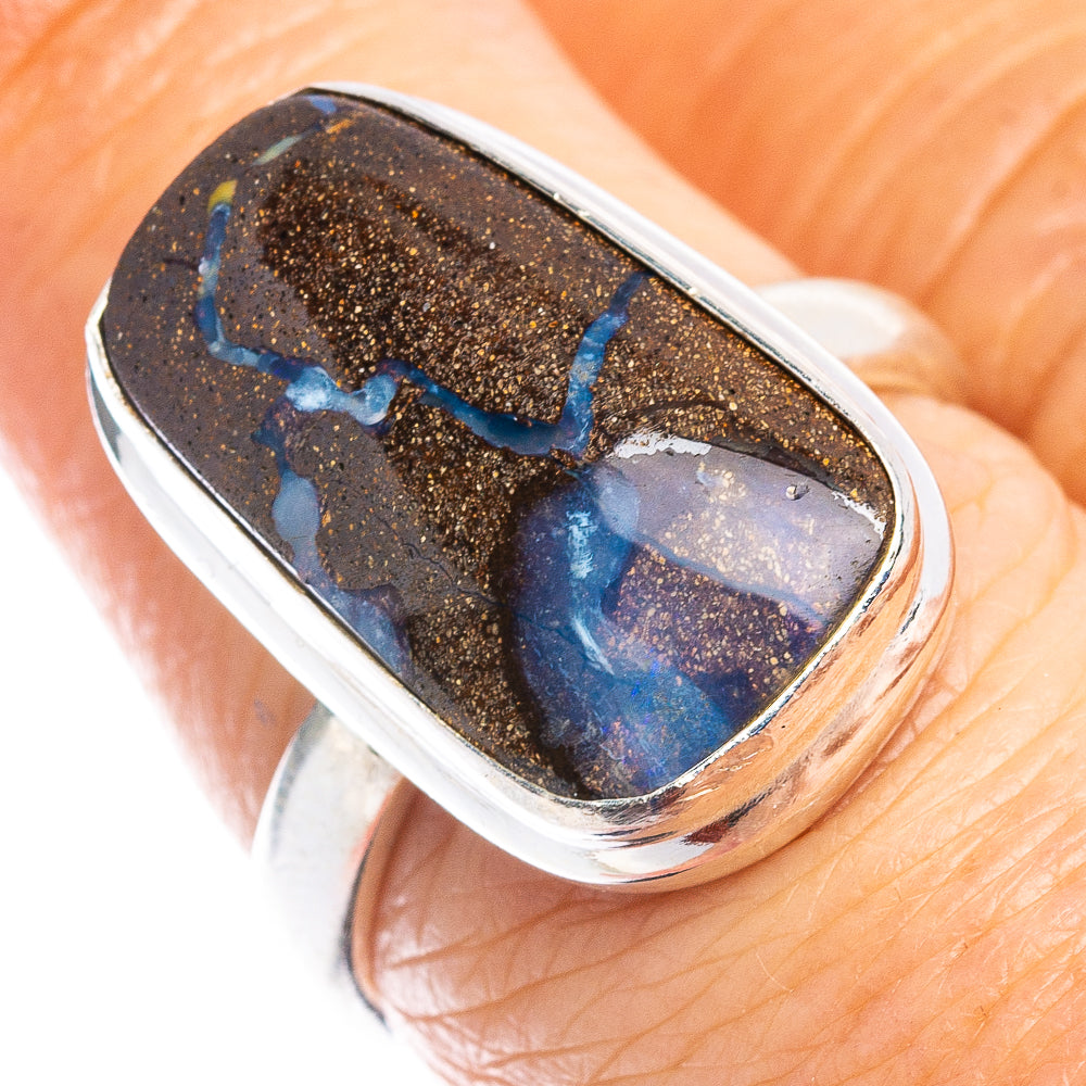 Rare Boulder Opal Ring Size 6.75 (.925 Sterling Silver)