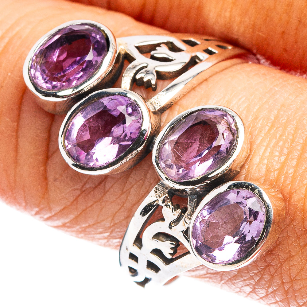 Faceted Amethyst Ring Size 10 (.925 Sterling Silver)