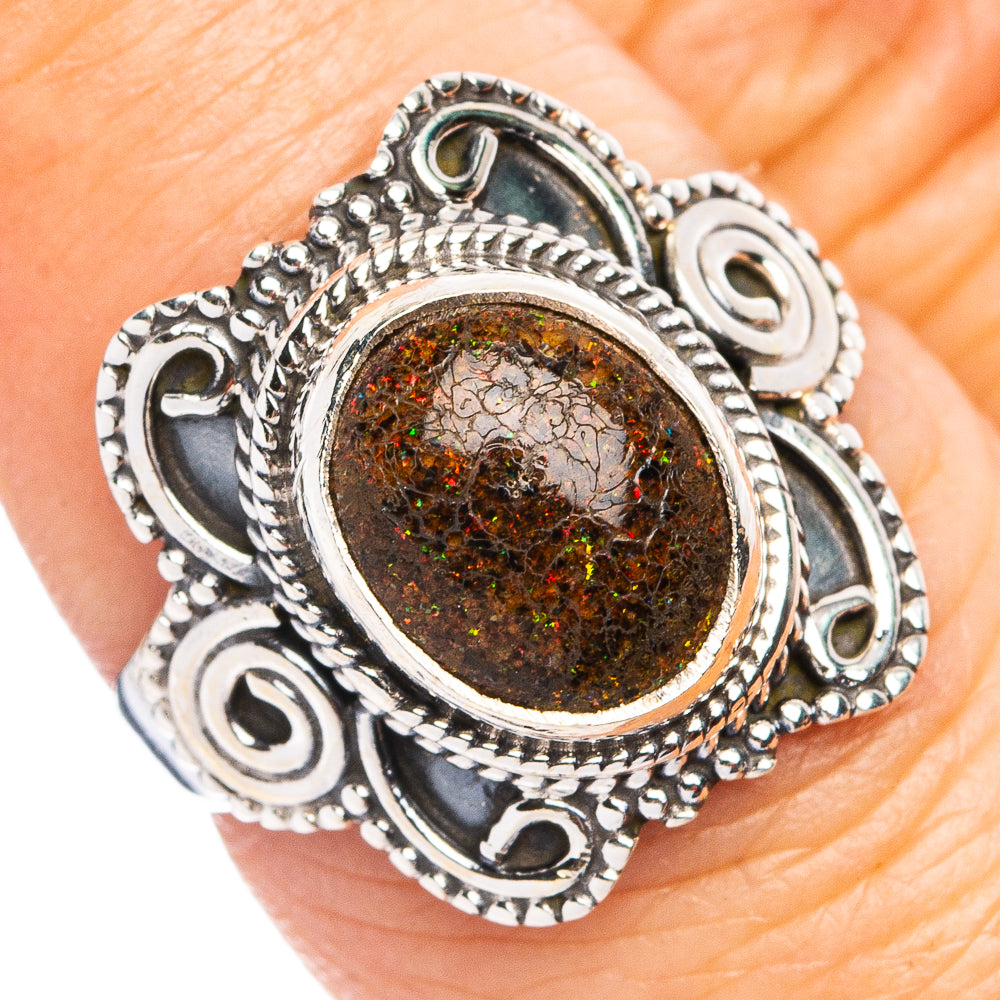 Rare Andamooka Opal Ring Size 7.25 (.925 Sterling Silver)