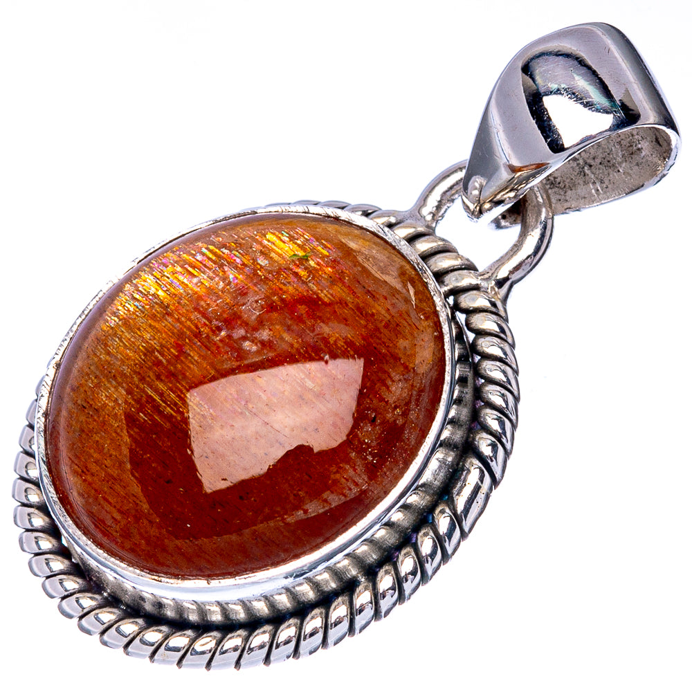 Sunstone Pendant 1 1/8" (925 Sterling Silver) P40917