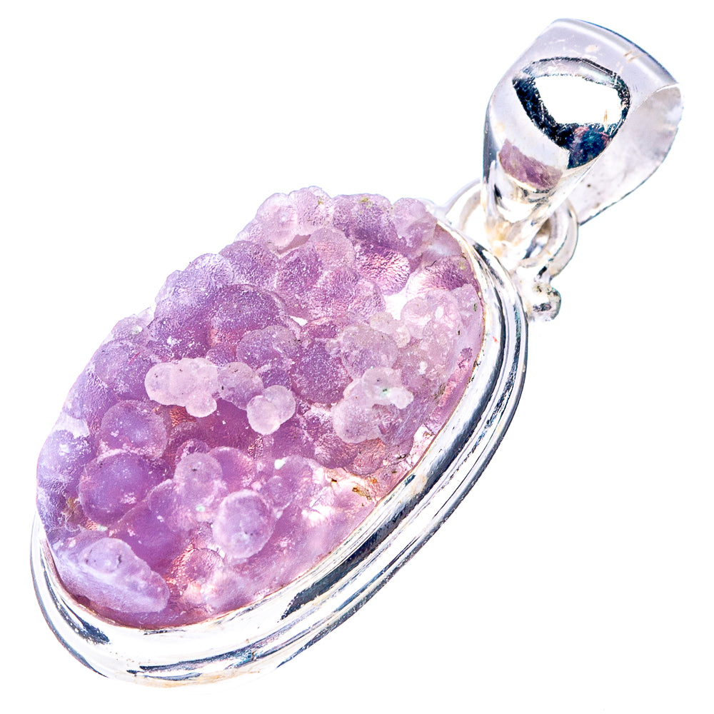 Rare Grage Agate Pendant 1 1/4" (.925 Sterling Silver)