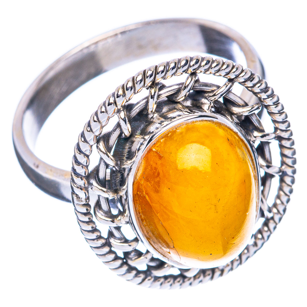 Amber Ring Size 6.75 (925 Sterling Silver) R2955