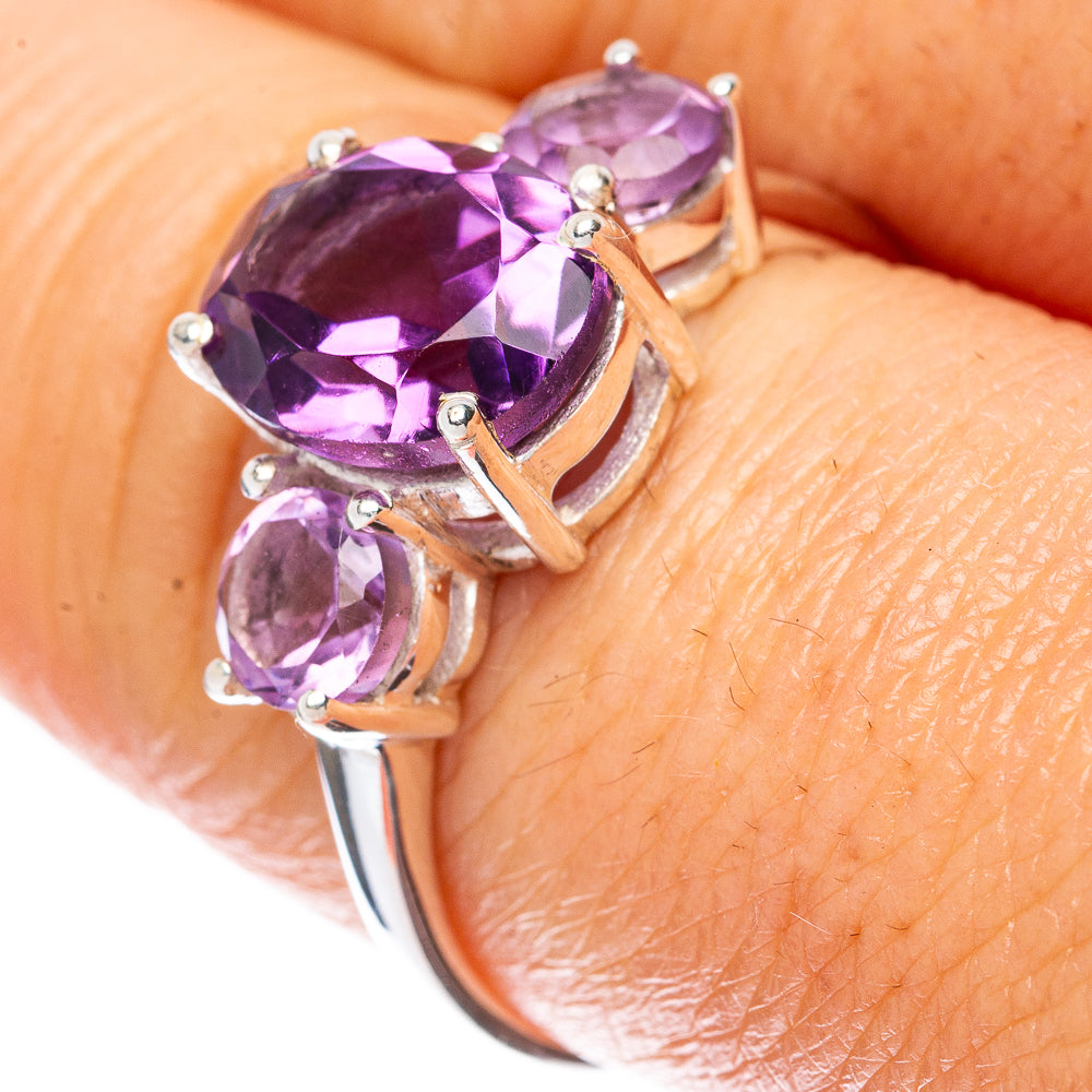 Value Faceted Amethyst Ring Size 9 (925 Sterling Silver) R3120