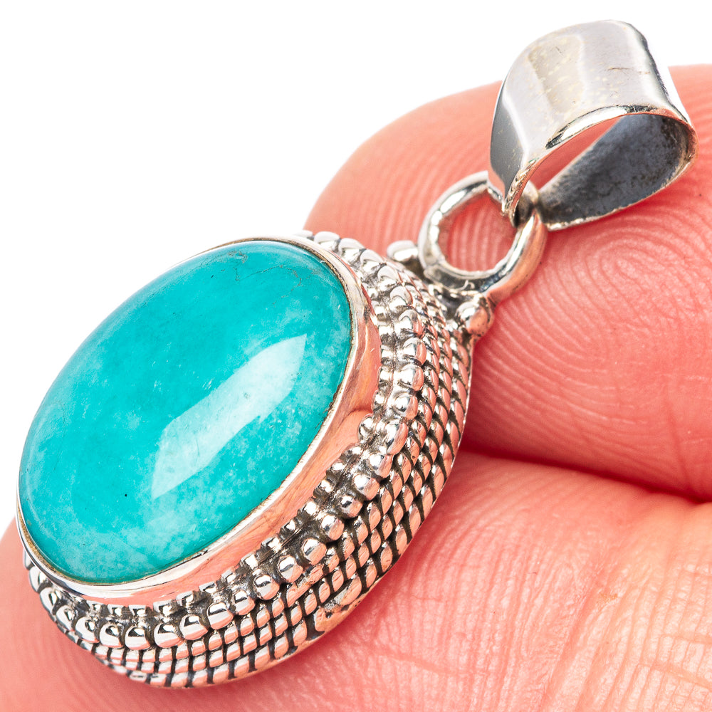 Amazonite Pendant 1 1/4" (925 Sterling Silver) P42828