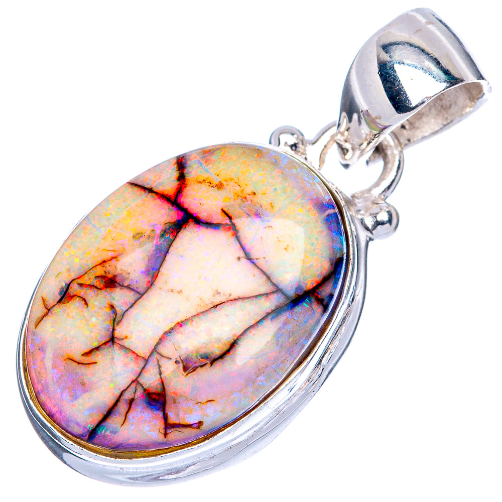 Rare Sterling Opal Pendant 1 1/8" (925 Sterling Silver) P41661