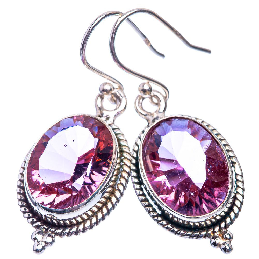 Faceted Color Change Alexandrite (Lab.) Earrings 1 1/2" (925 Sterling Silver) E432454