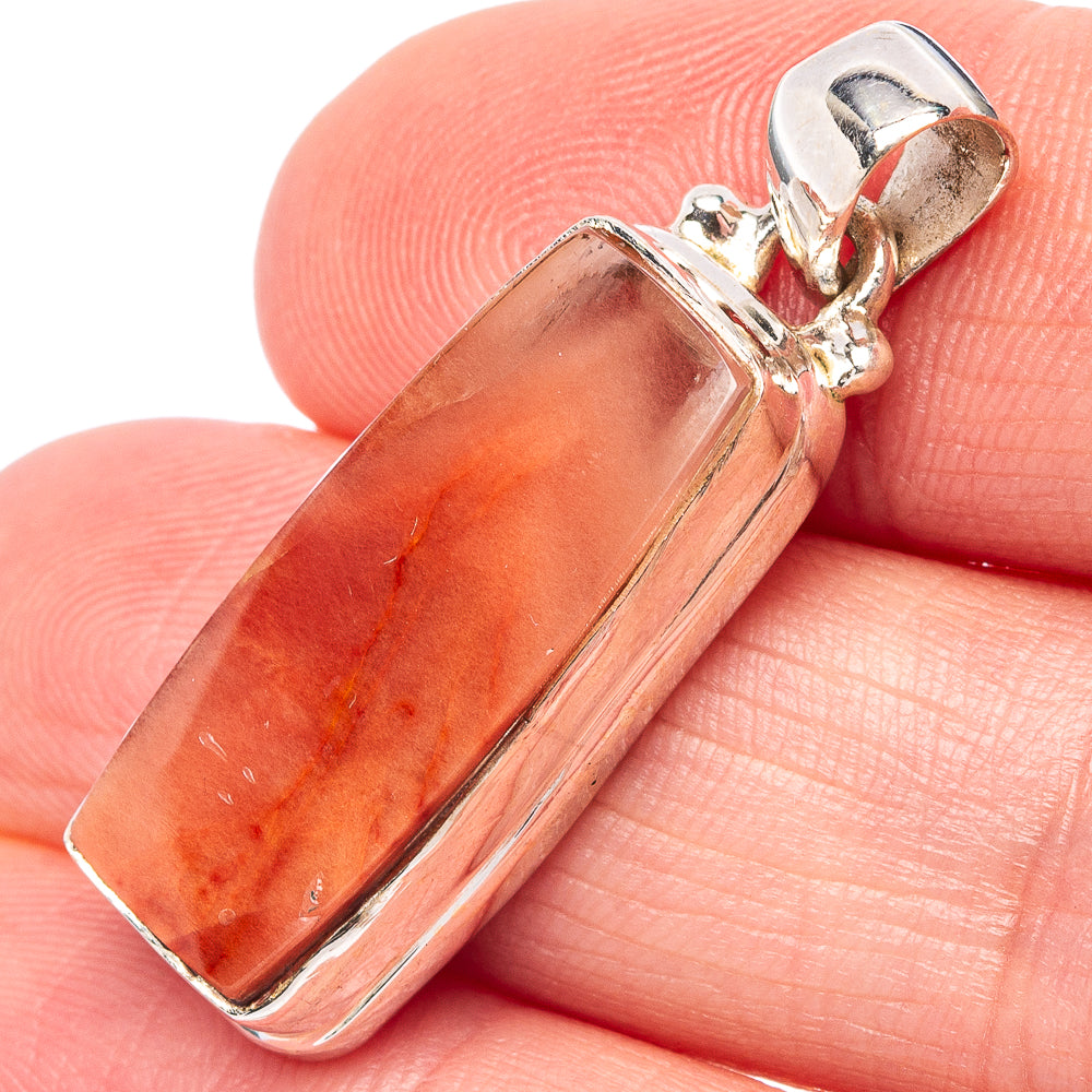 Silk Rutilated Quartz Pendant 1 3/8" (.925 Sterling Silver)