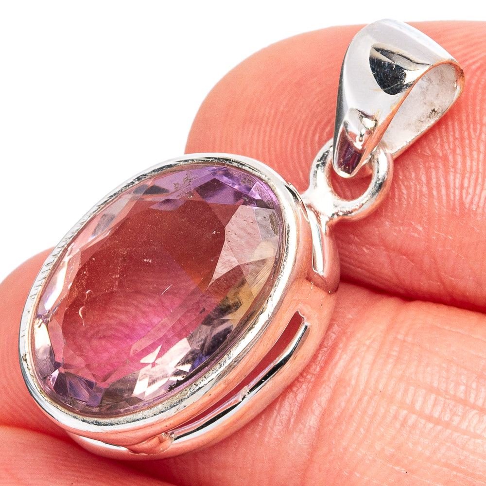 Rare Faceted Ametrine Pendant 1 1/8" (925 Sterling Silver) P43351