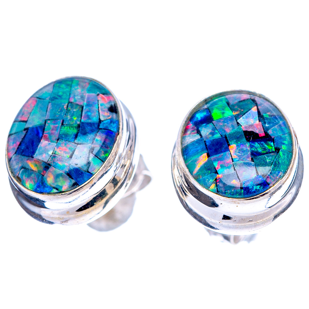 Rare Triplet Opal Earrings 3/8" (.925 Sterling Silver)