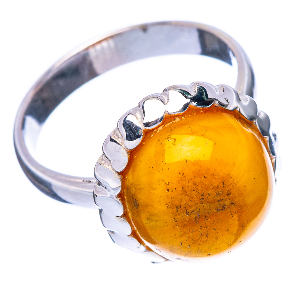 Amber Ring Size 6.75 (925 Sterling Silver) R2275