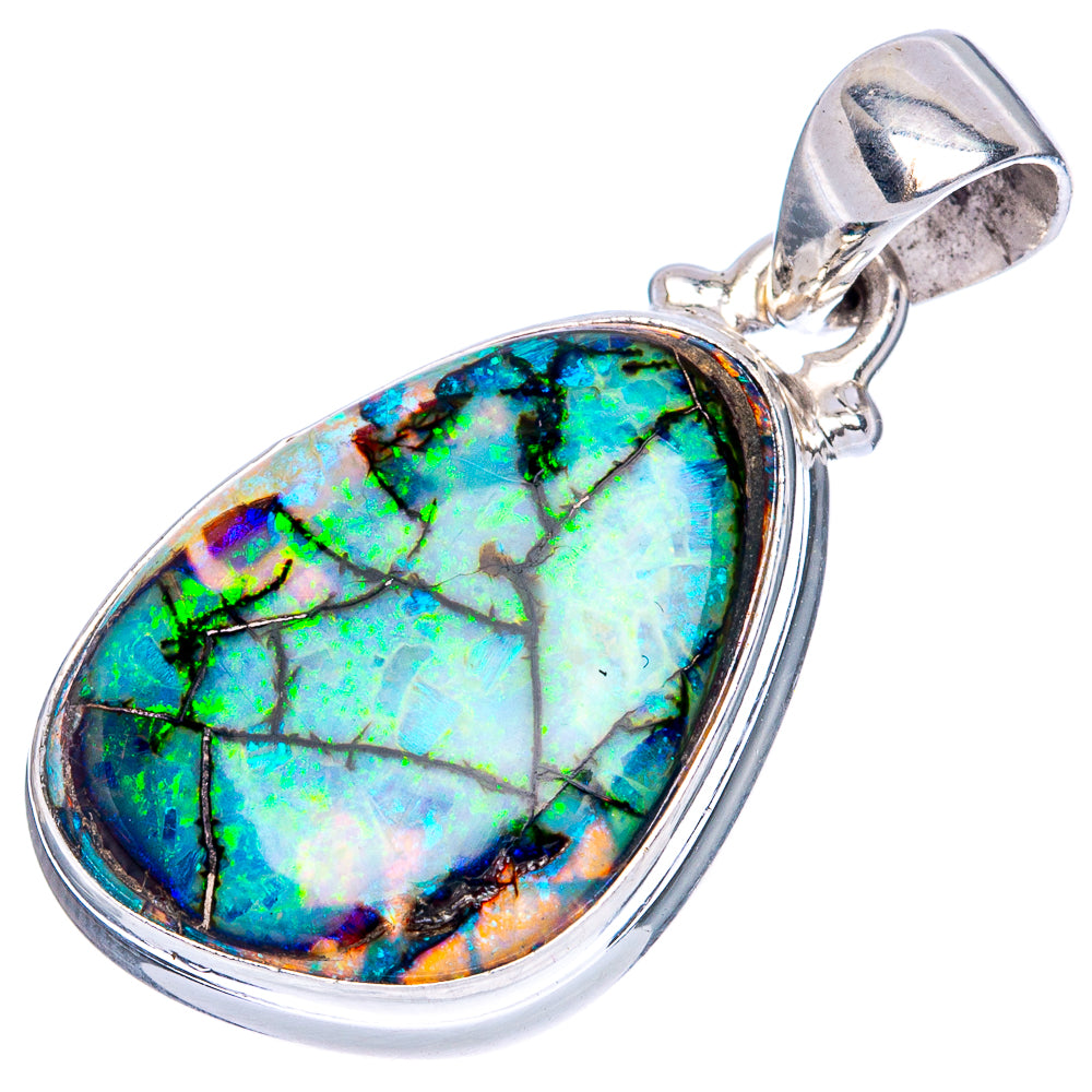 Rare Sterling Opal Pendant 1 1/4" (925 Sterling Silver) P42044