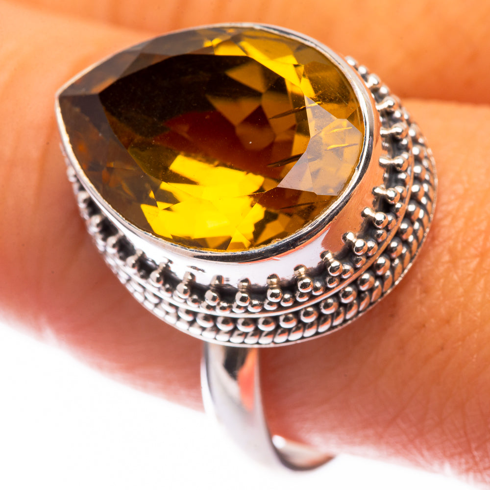 Faceted Citrine Ring Size 9.75 (925 Sterling Silver) R141113
