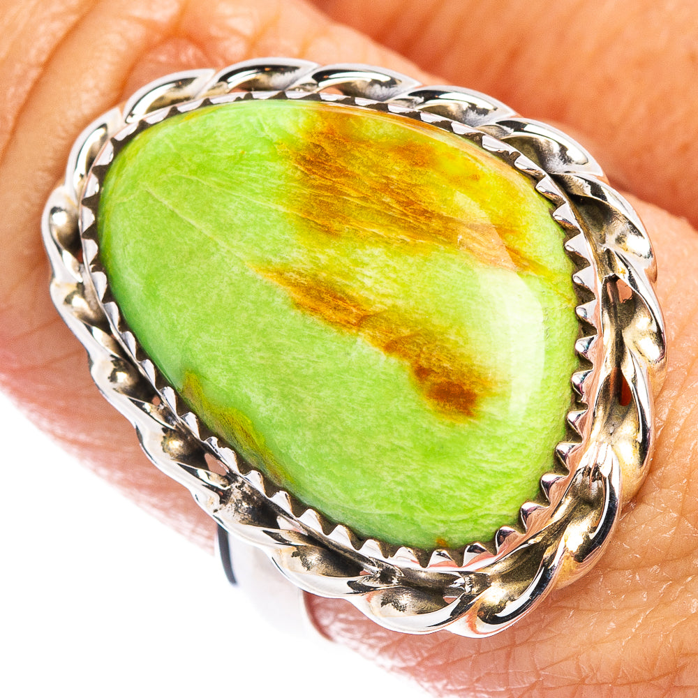 Rare Gaspeite Ring Size 9 (.925 Sterling Silver)